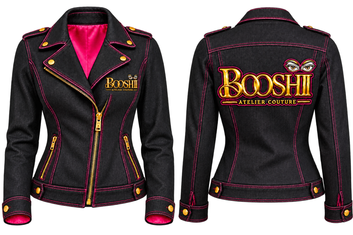 BOOSHII black and pink denim jacket