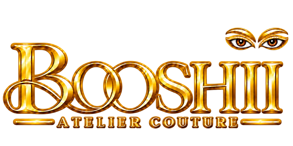 BOOSHII Atelier Couture gold logo — approved original with eyes above the final II
