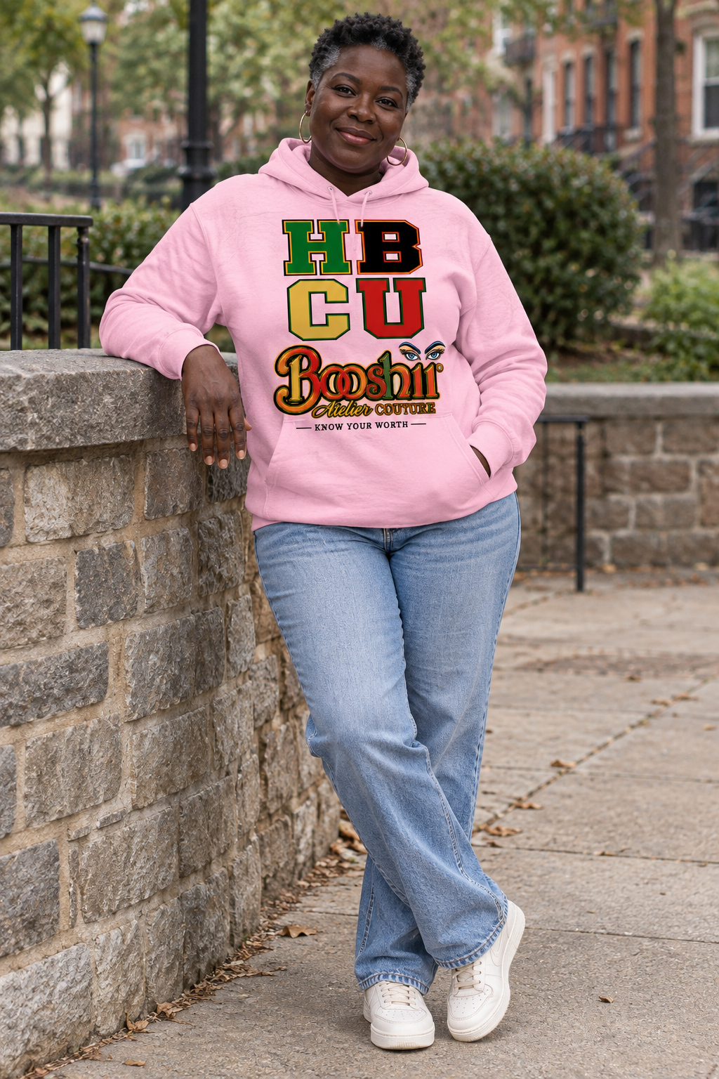 Pink Heritage Hoodie — HBCU design preview; One hoodie