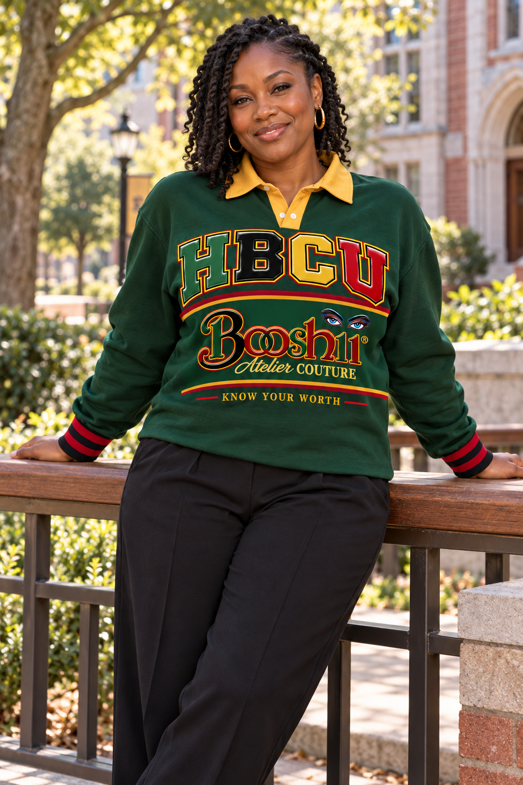 Forest Green Rugby Top — HBCU design preview; One rugby top