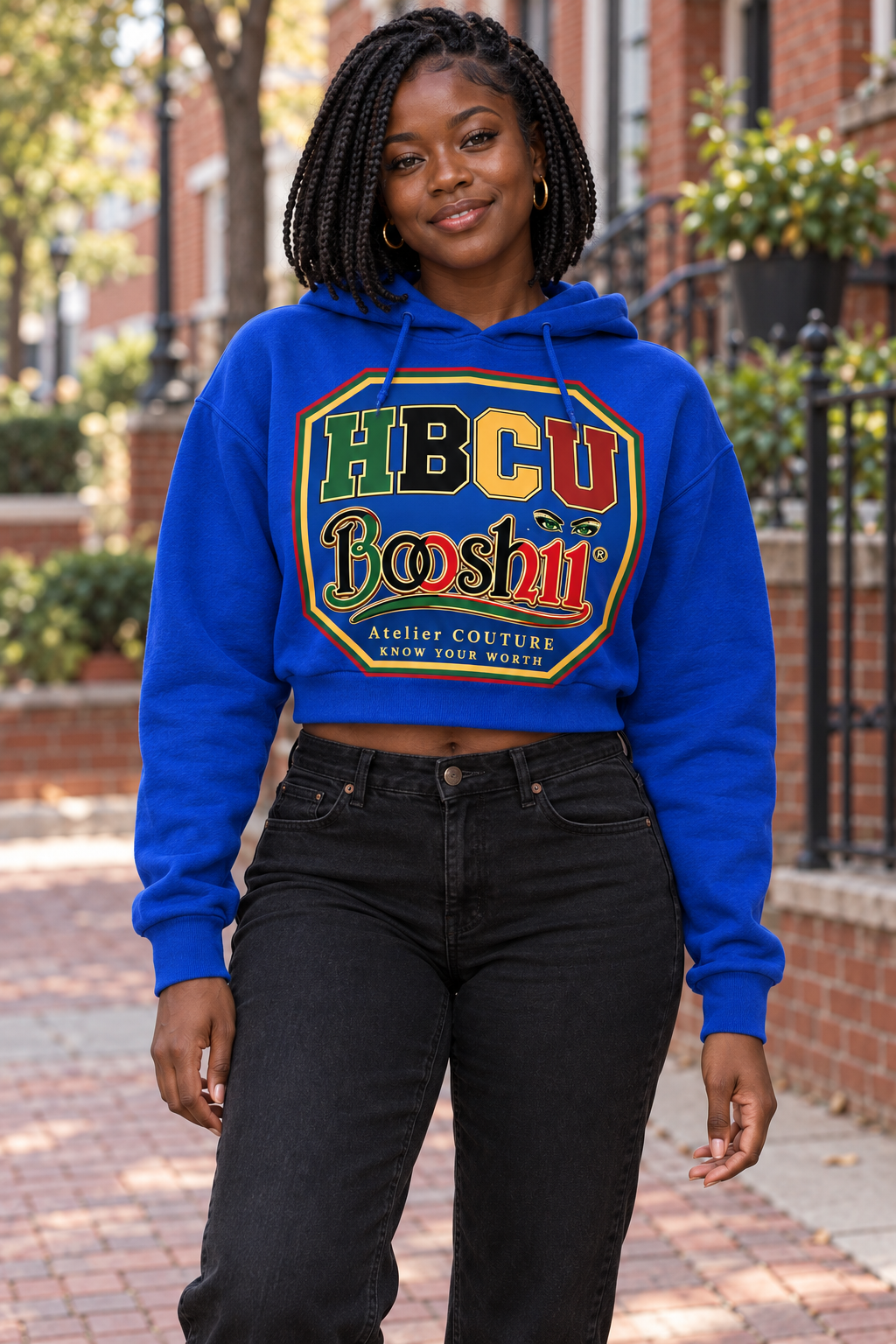 Royal Blue Crest Hoodie — HBCU design preview; One hoodie