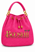 BOOSHII Signature Drawstring Bucket Bag — Hot Pink