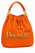 BOOSHII Signature Drawstring Bucket Bag — Orange