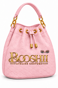 BOOSHII Signature Drawstring Bucket Bag — Pink