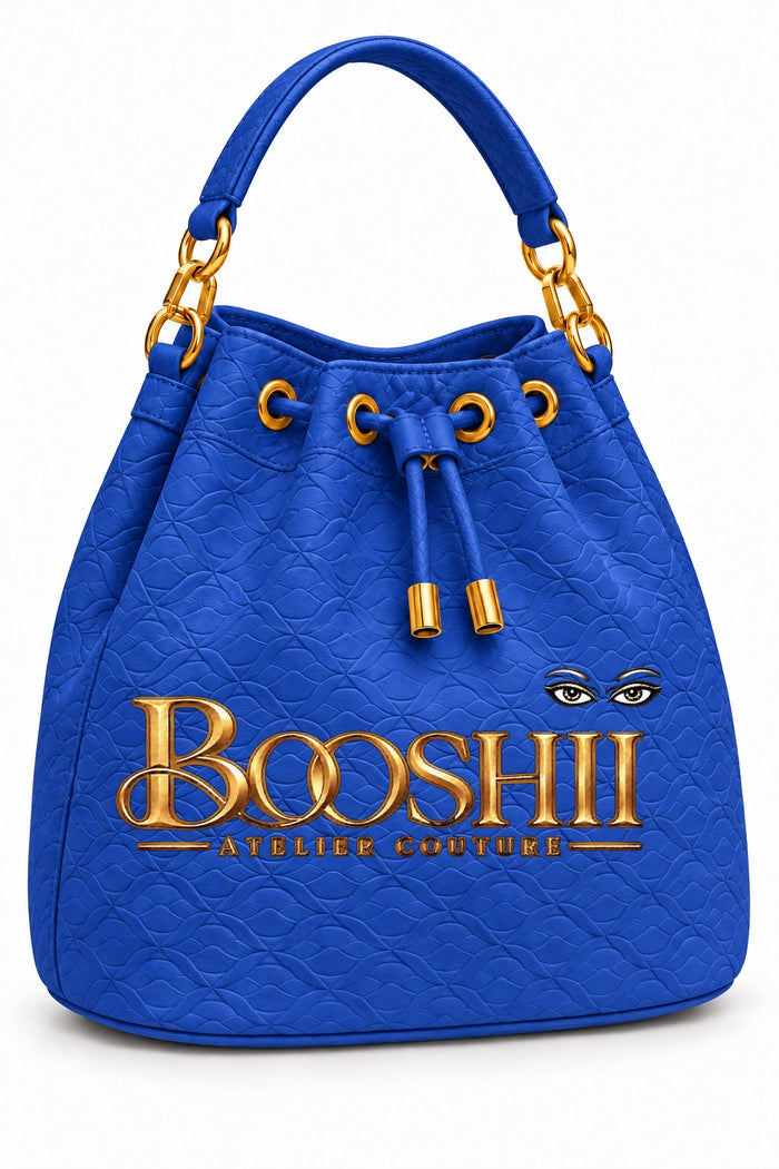 BOOSHII Signature Drawstring Bucket Bag — Royal Blue