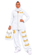 BOOSHII — White & Gold Hooded Two-Piece Set